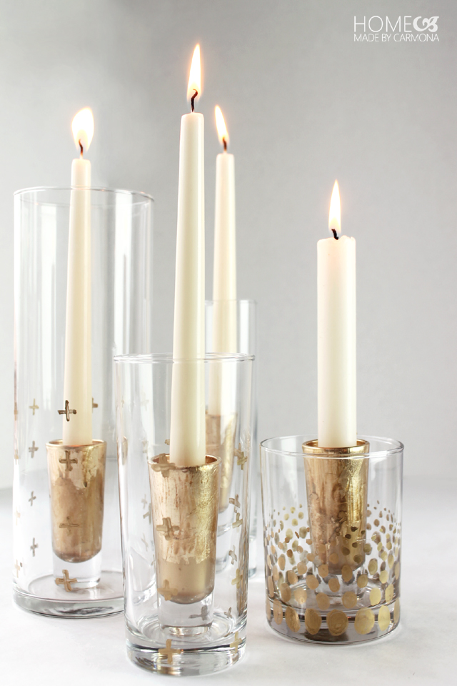 Gold leaf Candle Holders - Home Made By Carmona