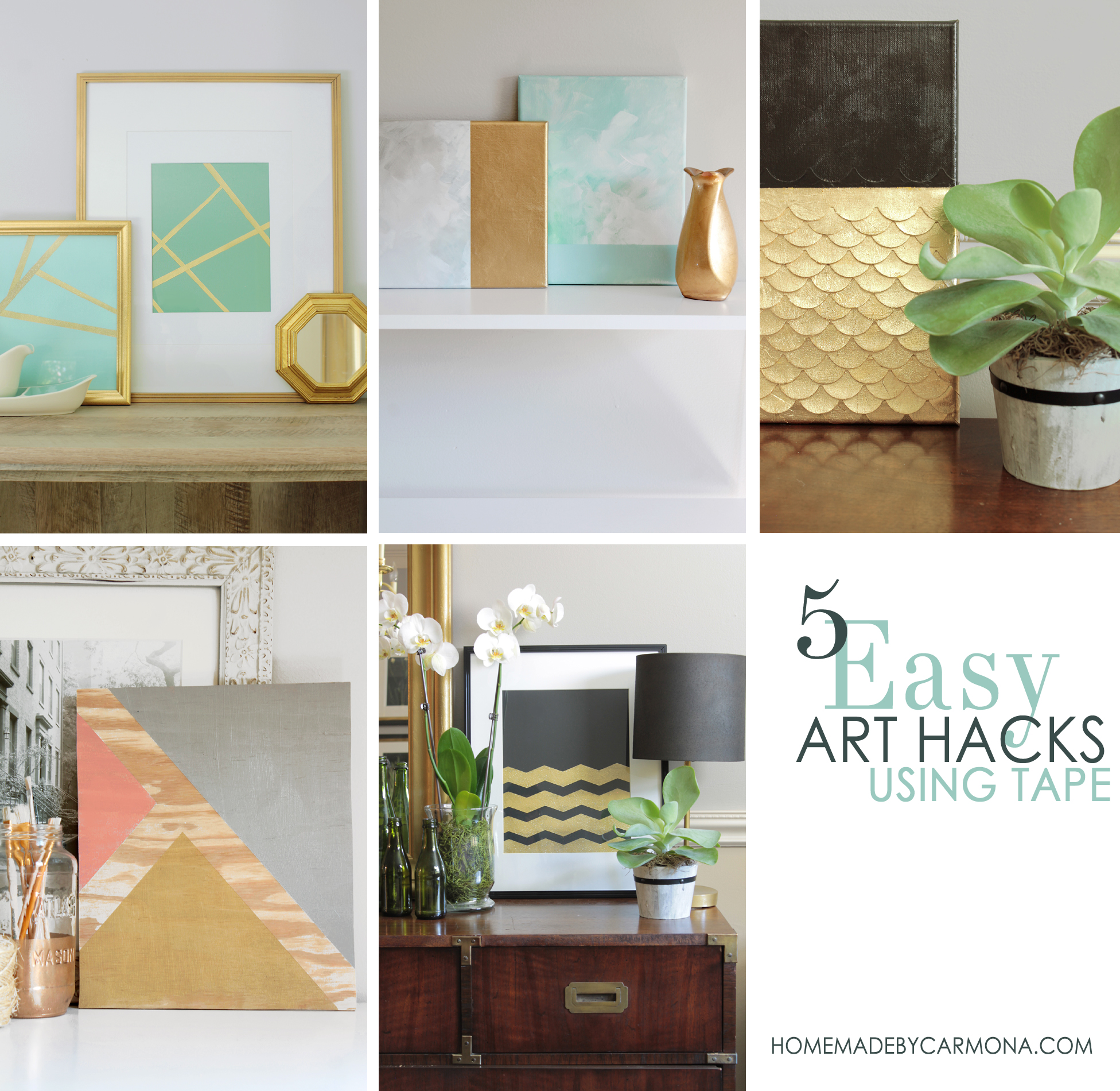 5 Easy DIY Wall Art Hacks Using Tape Home Made By Carmona