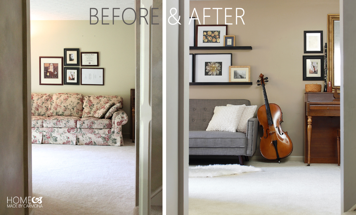 Living Space Before and After Home Made By Carmona