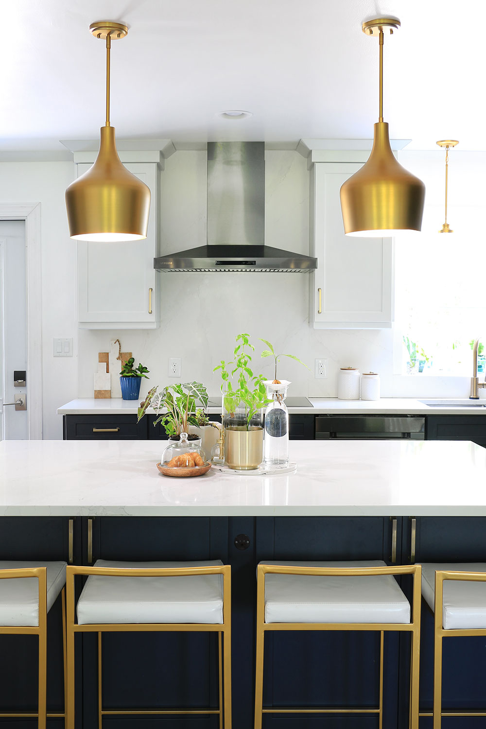 Kitchen With Gold Pendant Lights Home Made By Carmona