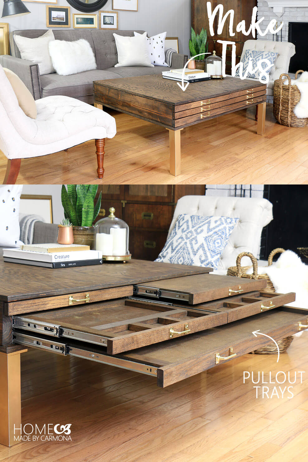 Diy Coffee Table With Pullouts Home Made By Carmona
