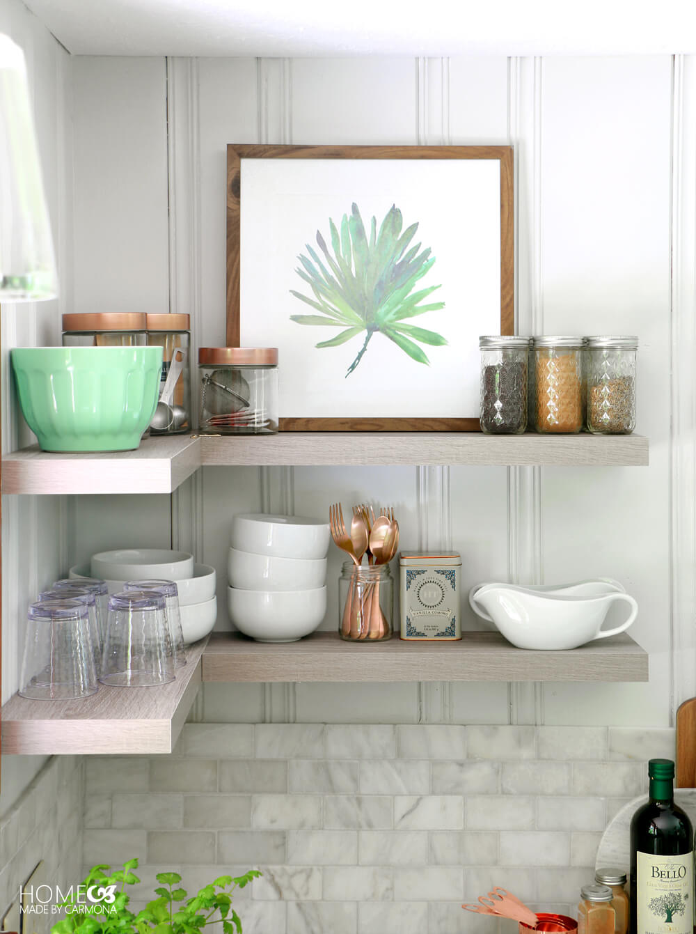 Floating kitchen shelves Cottage Kitchen Makeover Home Made By Carmona