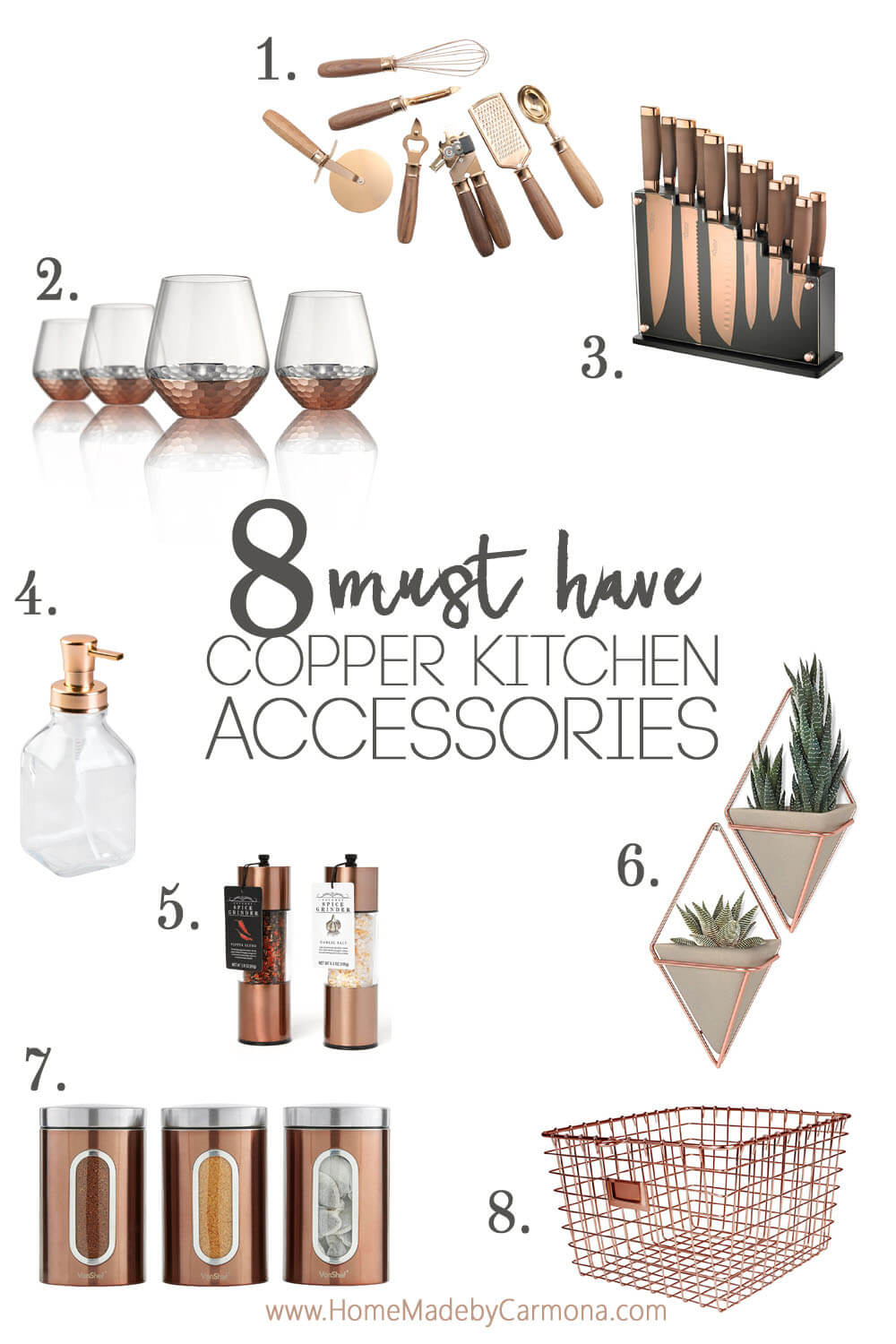 copper kitchen accessories amazon