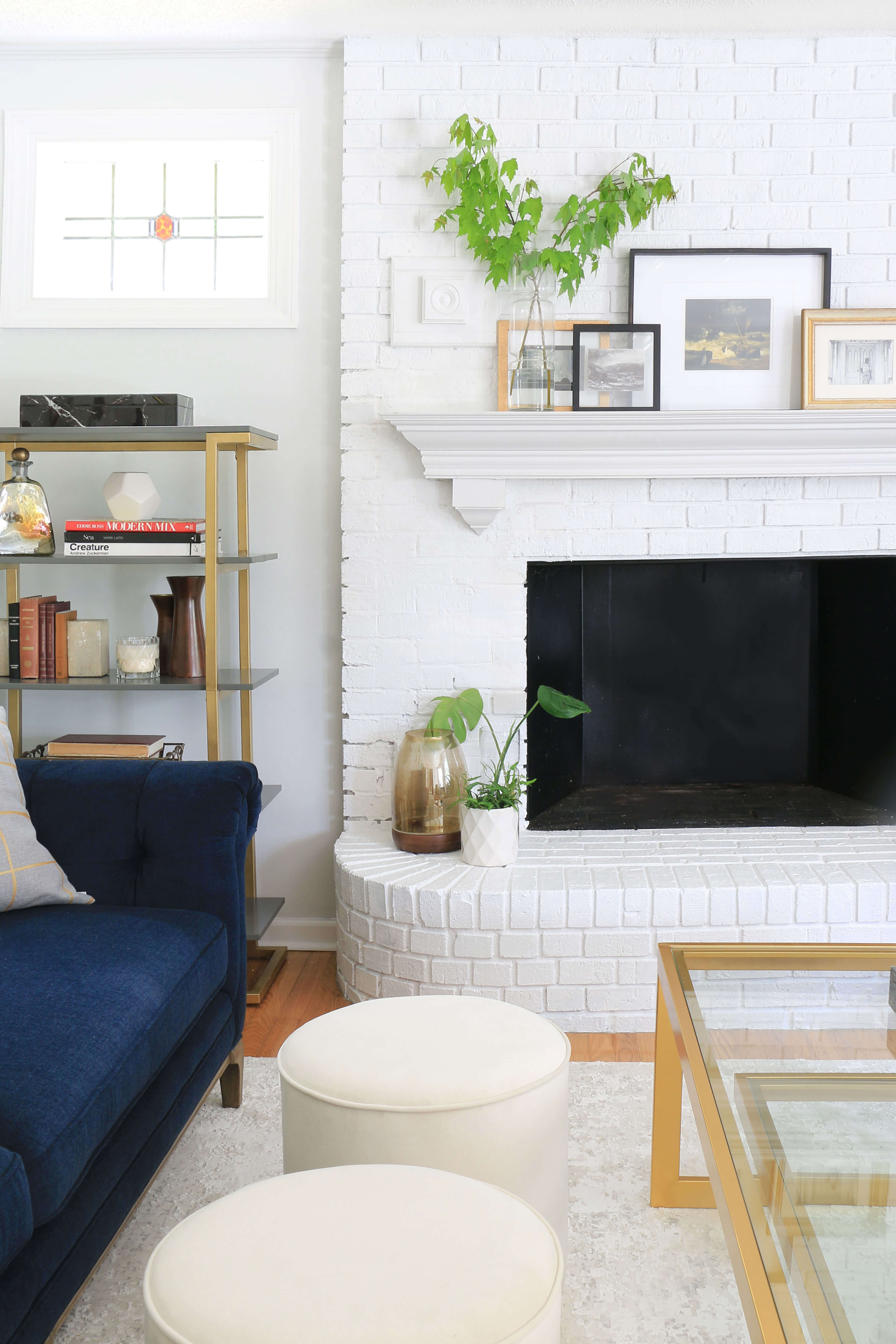 White Painted Brick Fireplace Family Room Home Made By Carmona