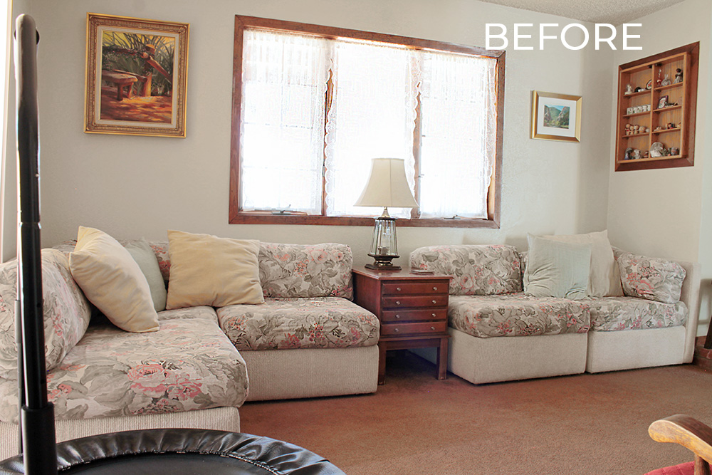 dated living room before