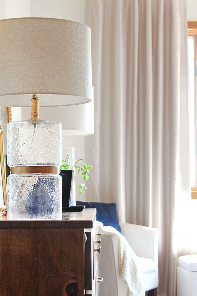 table lamp on a rustic dresser