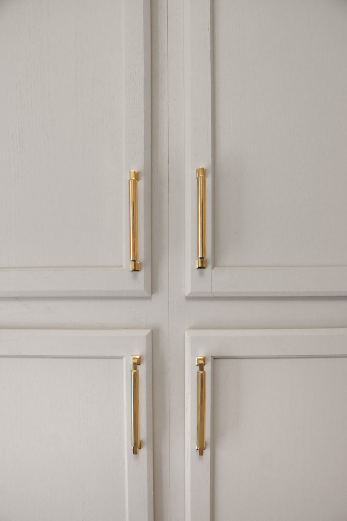 sewing room cabinets with brass pulls