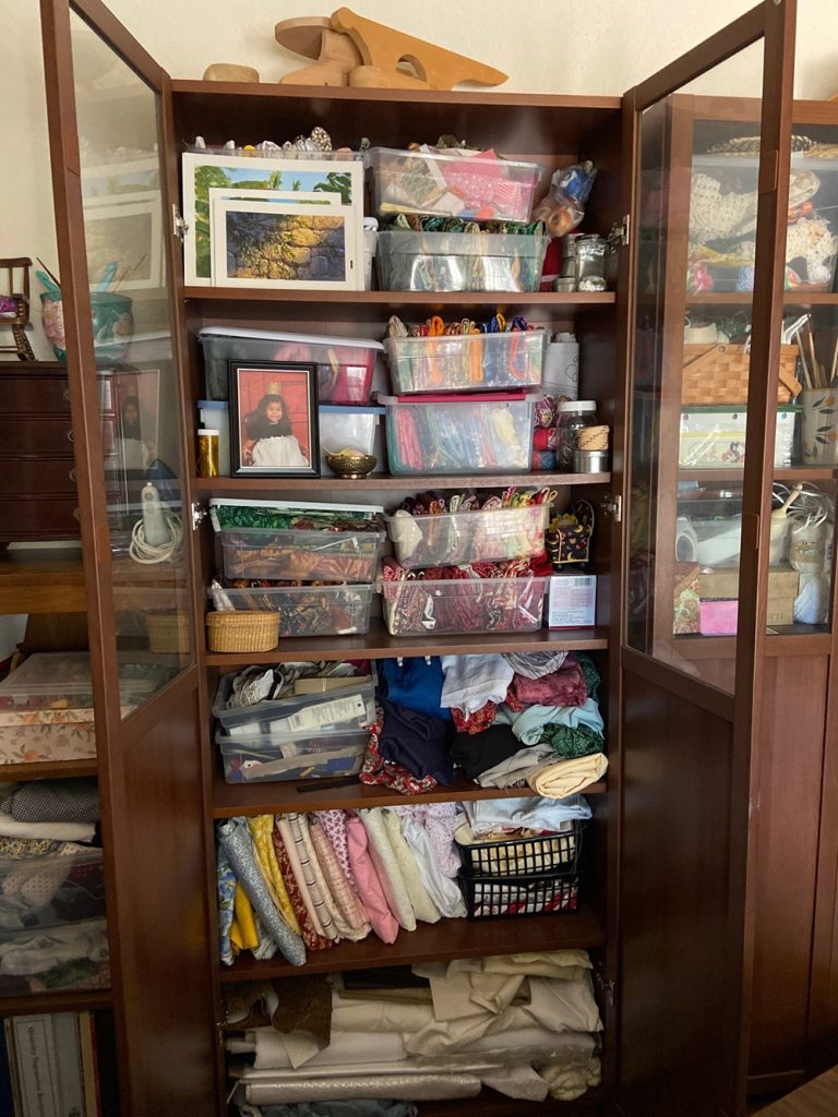 bookcases with fabric