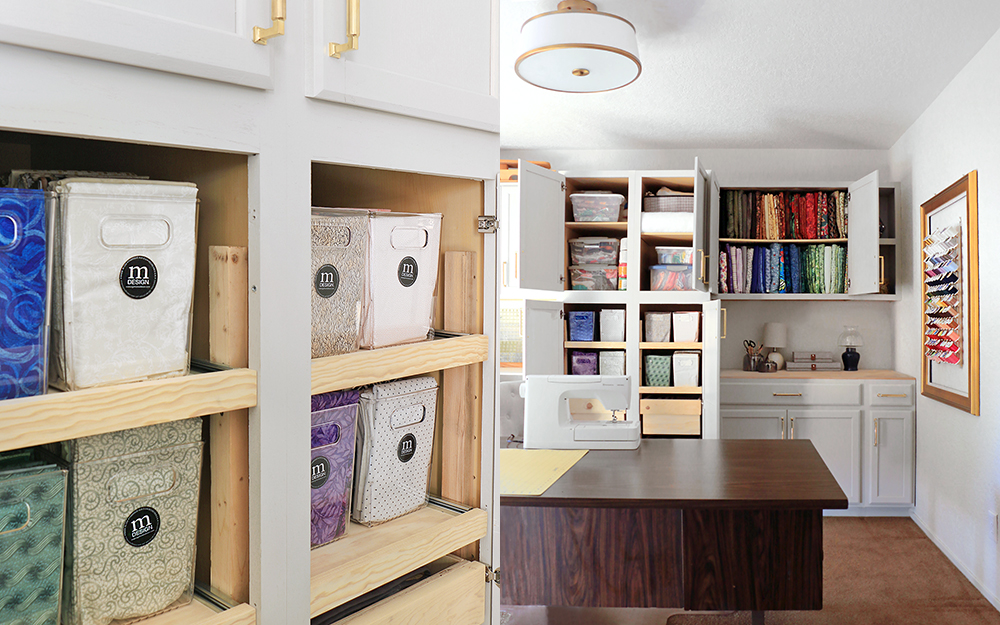 sewing room organized