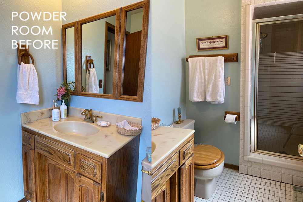 Powder room bathroom before