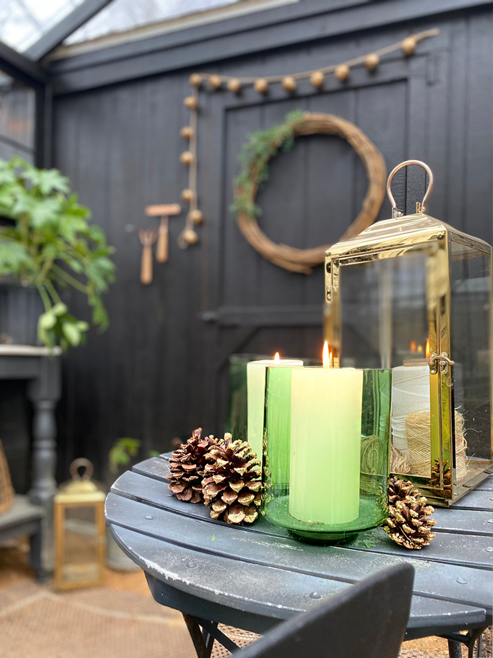 Candles in greenhouse