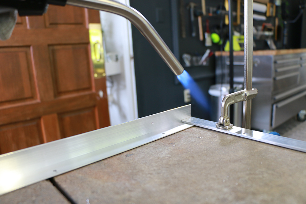 Soldering aluminum metal trellis