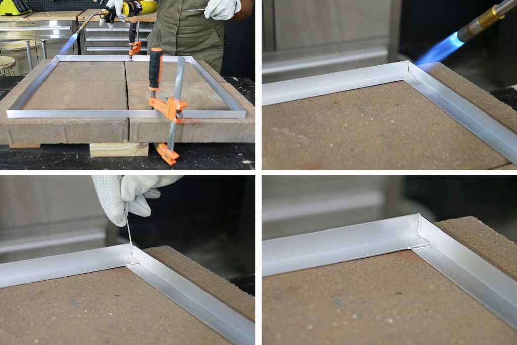 Soldering an aluminum plant cover
