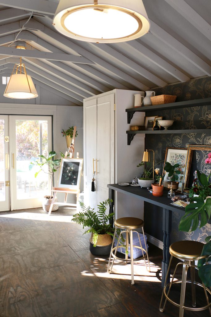 she shed potting table